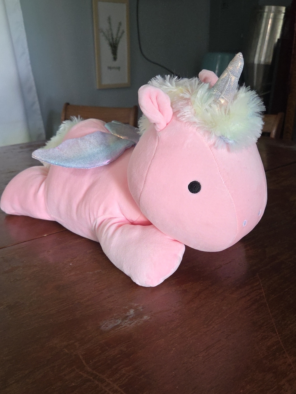 Comfort Bay Pink Unicorn Plush with Iridescent Horn and Wings